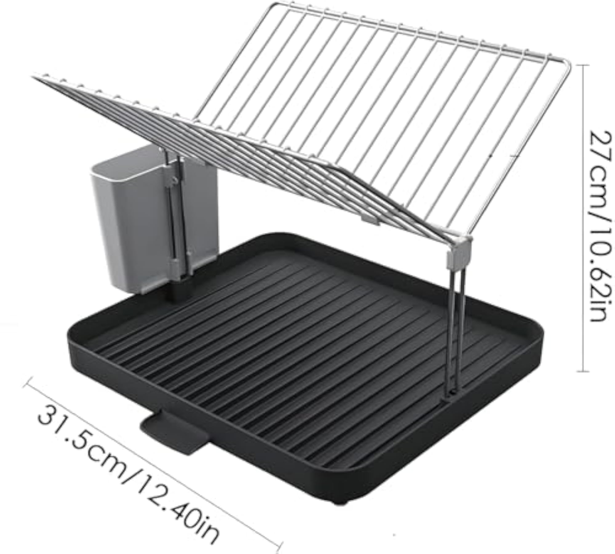 2-Tier Y-Rack Dish Drying Rack with Drainboard